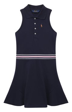 Детское хлопковое платье POLO RALPH LAUREN темно-синего цвета, арт. 312862342 | Фото 1 (Материал внешний: Хлопок; Девочки Кросс-КТ: Платье-одежда; Случай: Повседневный; Материал сплава: Проставлено; Драгоценные камни: Проставлено; Региональные ограничения белый список (Axapta Mercury): Не проставлено; Рукава: Без рукавов; Ростовка одежда: 5 лет | 110 см, 6 лет | 116 см)