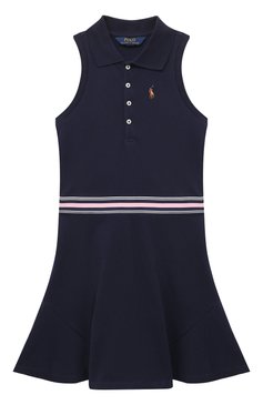 Детское хлопковое платье POLO RALPH LAUREN темно-синего цвета, арт. 312862342 | Фото 1 (Рукава: Короткие; Случай: Повседневный; Региональные ограничения белый список (Axapta Mercury): Не проставлено; Материал сплава: Проставлено; Материал внешний: Хлопок; Девочки Кросс-КТ: Платье-одежда; Драгоценные камни: Проставлено; Ростовка одежда: 5 лет | 110 см, 6 лет | 116 см)