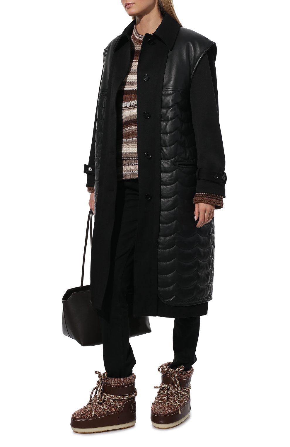 Комбинированные сапоги chloé x moon boot  CHLOÉ, арт. CHC21W534W0, фото 2