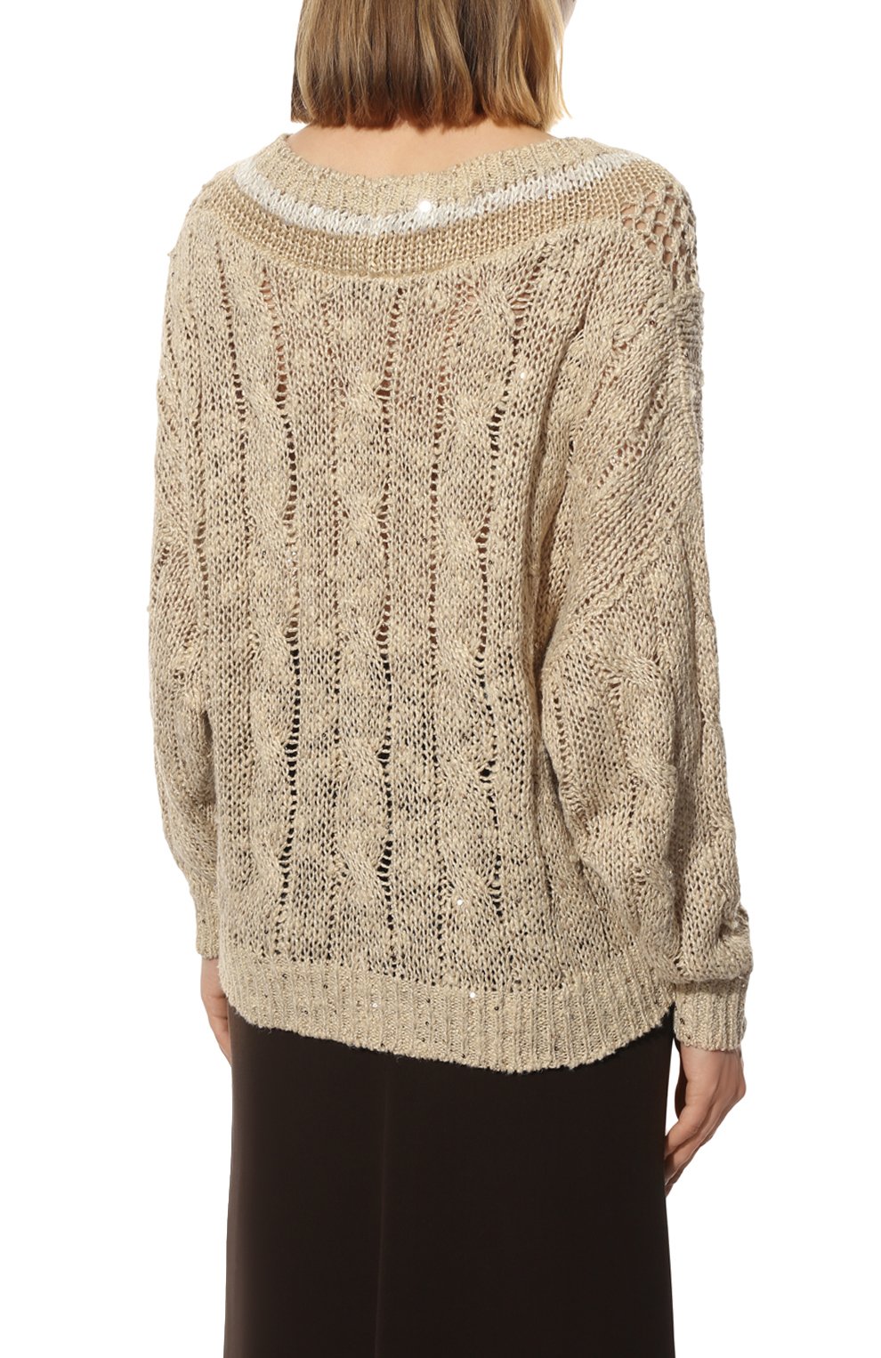 Свитер изо льна и шелка BRUNELLO CUCINELLI, арт. MCK386712, фото 4