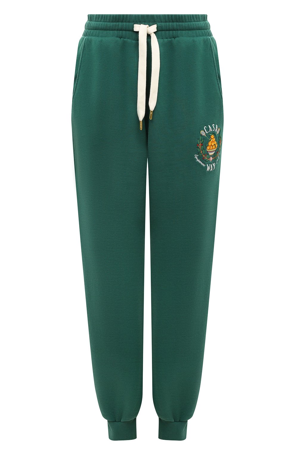Хлопковые джоггеры CASABLANCA зеленого цвета по цене 51950 руб., арт. WPS24-JTR-038-01, фото 1 Хлопковые джоггеры CASABLANCA, арт. WPS24-JTR-038-01, фото 1