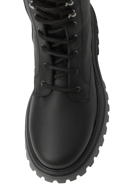 Кожаные ботинки DOLCE & GABBANA черного цвета по цене 86550 руб., арт. D11342/A6379/37-39, фото 4 Кожаные ботинки DOLCE & GABBANA, арт. D11342/A6379/37-39, фото 4