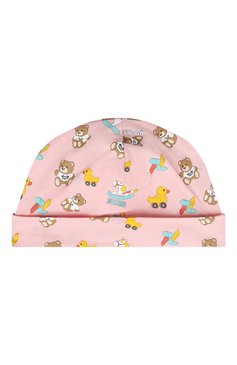 Детский комплект из шапки и нагрудника MOSCHINO светло-розового цвета, арт. MUY060/LAB92 | Фото 4 (Материал: Текстиль, Хлопок; Нос: Не проставлено; Случай: Повседневный)