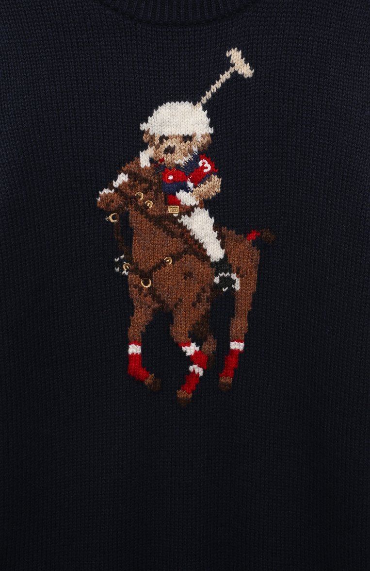 Детское хлопковое платье POLO RALPH LAUREN синего цвета, арт. 313850557 | Фото 3 (Материал внешний: Хлопок; Рукава: Длинные; Девочки Кросс-КТ: Платье-одежда; Случай: Повседневный; Драгоценные камни: Проставлено; Материал сплава: Проставлено; Ростовка одежда: 9 лет | 134 см, 8 лет | 128 см, 13 - 15 лет | 158 см)
