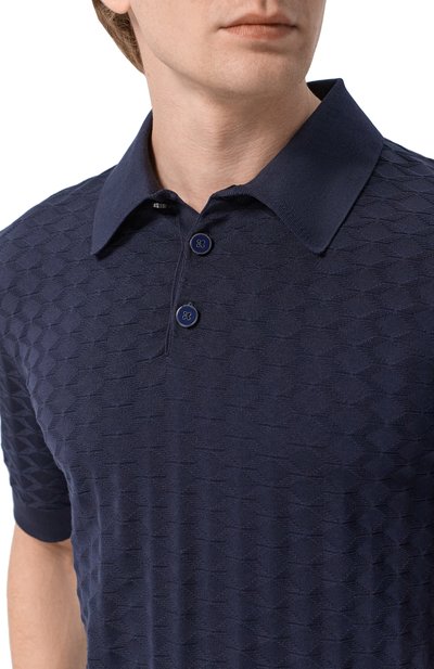 Шелковое поло DOLCE & GABBANA темно-синего цвета по цене 199500 руб., арт. GXZ02Z/JBS0F, фото 5 Шелковое поло DOLCE & GABBANA, арт. GXZ02Z/JBS0F, фото 5