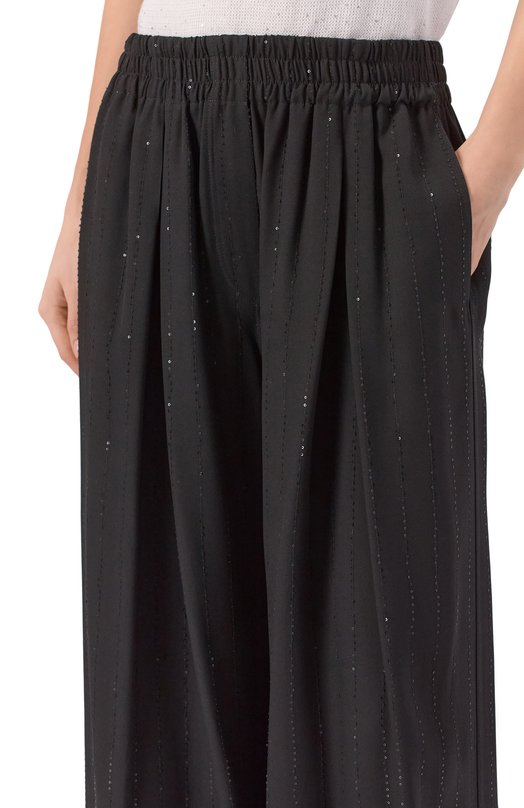 Брюки из вискозы Brunello Cucinelli ML594HX699 Чёрный  ML594HX699 Фото 5