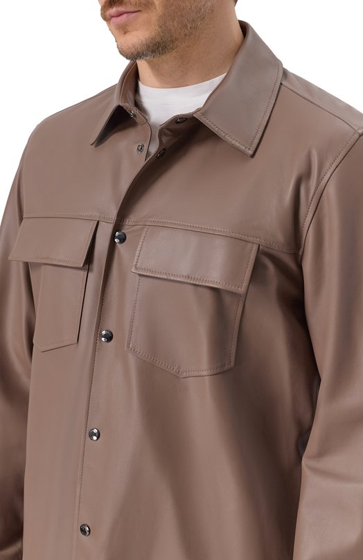 Кожаная рубашка Bogner 38909272 Бежевый  38909272 Фото 5
