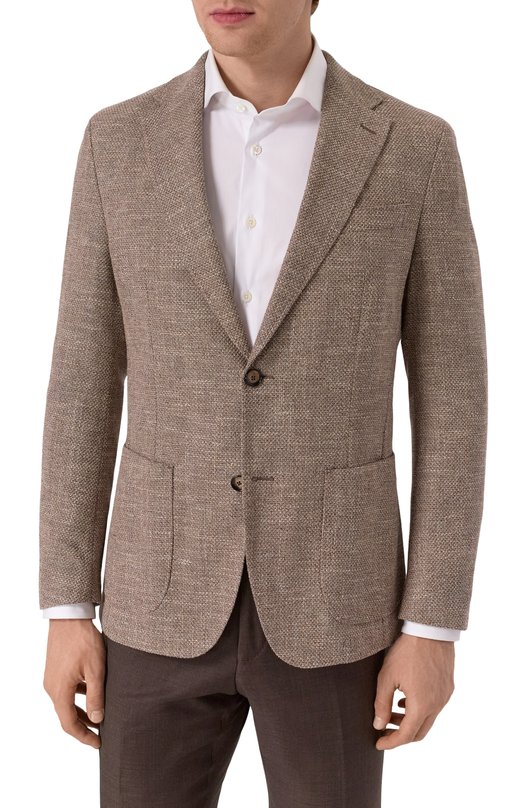 Пиджак из хлопка и вискозы Windsor 13 GIR0 10019382/30046376 Коричневый  13 GIR0 10019382/30046376 Фото 4