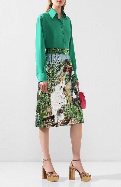 Шелковая юбка с пайетками DOLCE & GABBANA, арт. F4BV7Z/GD0D8, фото 2