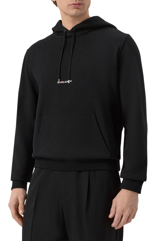 Хлопковое худи Saint Laurent 677259/YB2PG Чёрный  677259/YB2PG Фото 3
