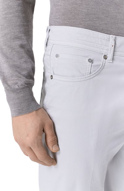 Хлопковые брюки KITON светло-серого цвета по цене 121000 руб., арт. UPNJS1K0600H17, фото 5 Хлопковые брюки KITON, арт. UPNJS1K0600H17, фото 5