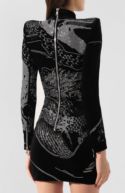 Платье BALMAIN черно-белого цвета по цене 238500 руб., арт. SF16665/X243, фото 4 Платье BALMAIN, арт. SF16665/X243, фото 4