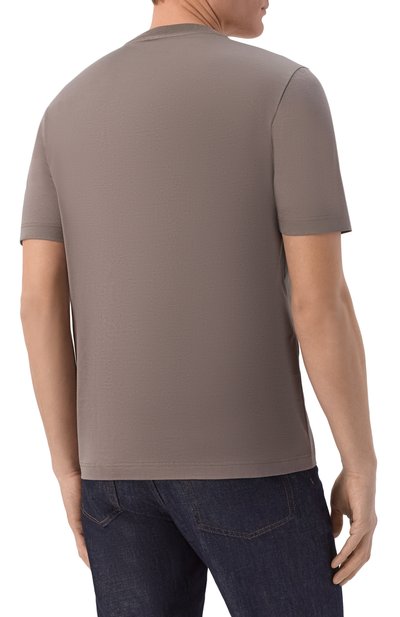 Хлопковая футболка GRAN SASSO серого цвета по цене 18200 руб., арт. 60196/74007, фото 4 Хлопковая футболка GRAN SASSO, арт. 60196/74007, фото 4