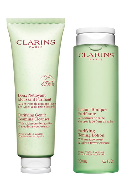 Набор для комбинированной и жирной кожи (125+200ml) CLARINS бесцветного цвета по цене 3900 руб., арт. 80138089, фото 2 Набор для комбинированной и жирной кожи (125+200ml) CLARINS, арт. 80138089, фото 2