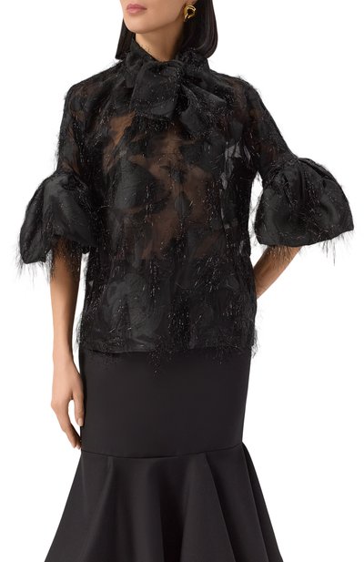 Блузка NINA RICCI черного цвета по цене 164000 руб., арт. 25PCT0016/PL0476, фото 3 Блузка NINA RICCI, арт. 25PCT0016/PL0476, фото 3