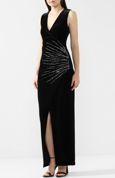 Бархатное платье-макси с декоративной отделкой BALMAIN, арт. 143509/X032, фото 3