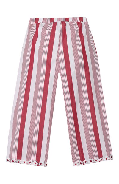 Хлопковые брюки DOUUOD красного цвета по цене 10350 руб., арт. 20E/U/JR/PA05/0331/10A-14A, фото 2 Хлопковые брюки DOUUOD, арт. 20E/U/JR/PA05/0331/10A-14A, фото 2