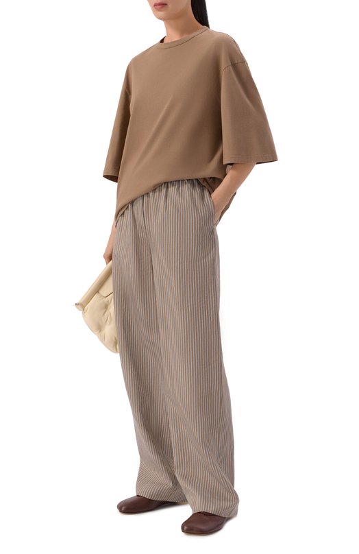 Хлопковая футболка Officine Generale S26WTEE202 Бежевый  S26WTEE202 Фото 2