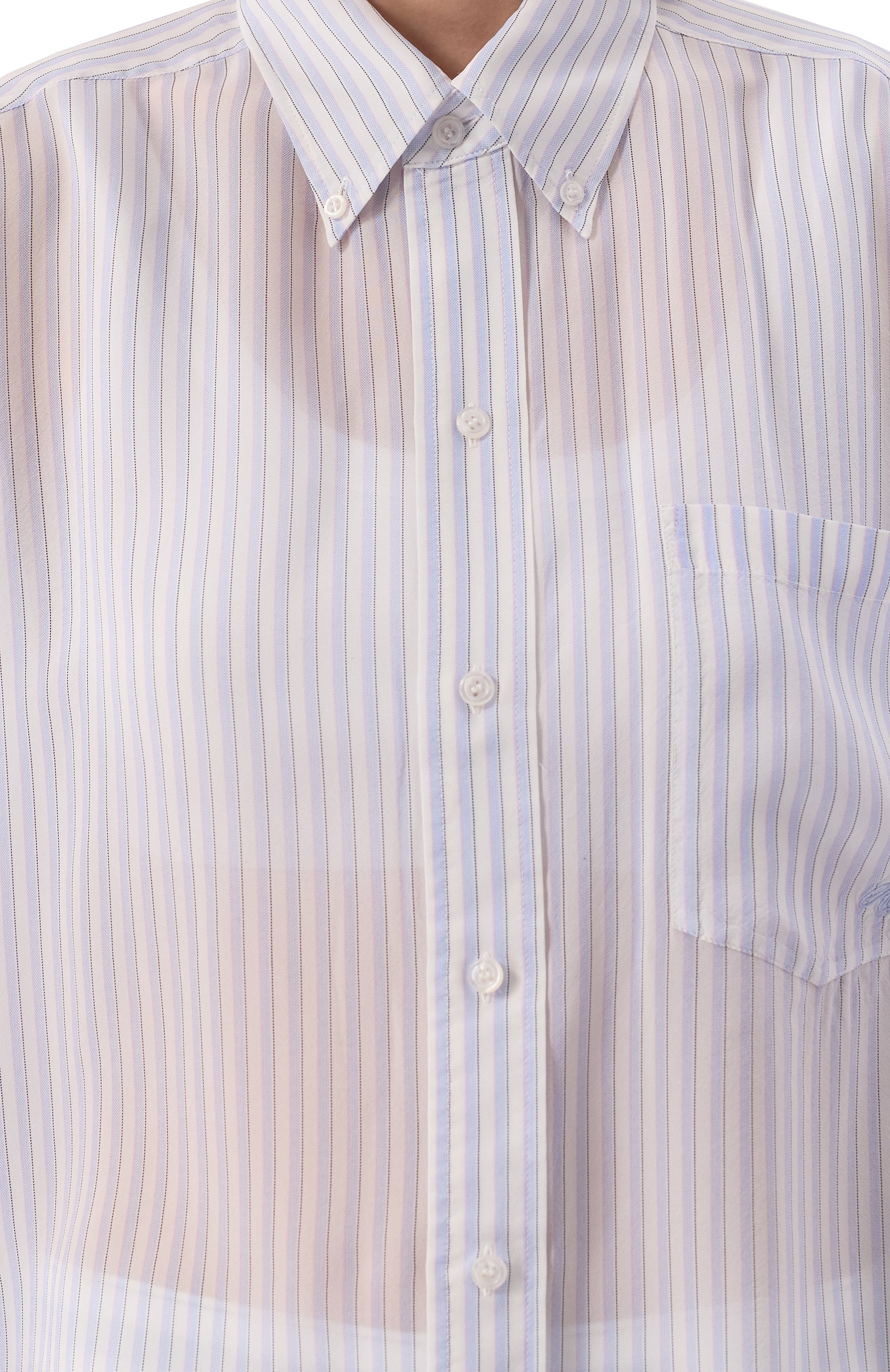 Шелковая рубашка ALEXANDER WANG светло-голубого цвета по цене 96350 руб., арт. 1WC2251012, фото 5 Шелковая рубашка ALEXANDER WANG, арт. 1WC2251012, фото 5