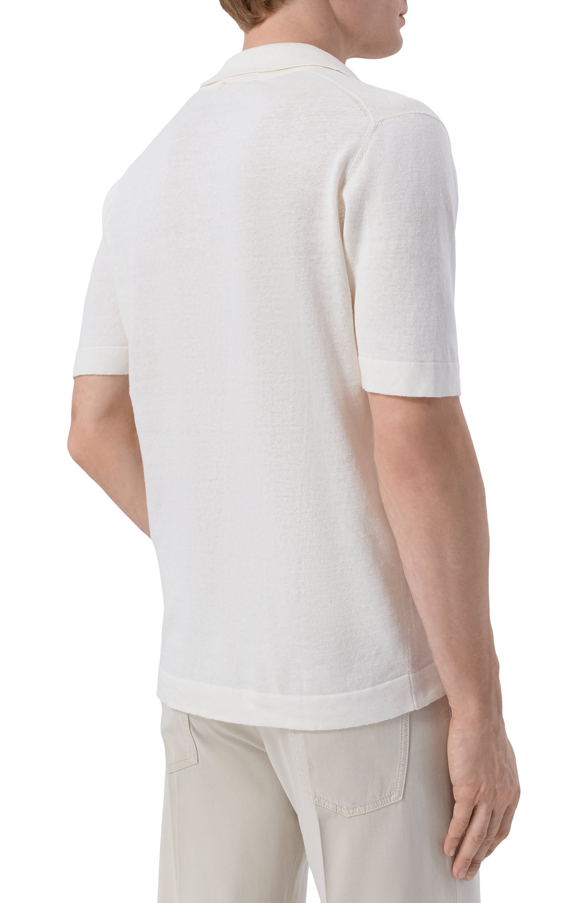 Рубашка изо льна и хлопка GRAN SASSO белого цвета по цене 30850 руб., арт. 57184/18637, фото 4 Рубашка изо льна и хлопка GRAN SASSO, арт. 57184/18637, фото 4