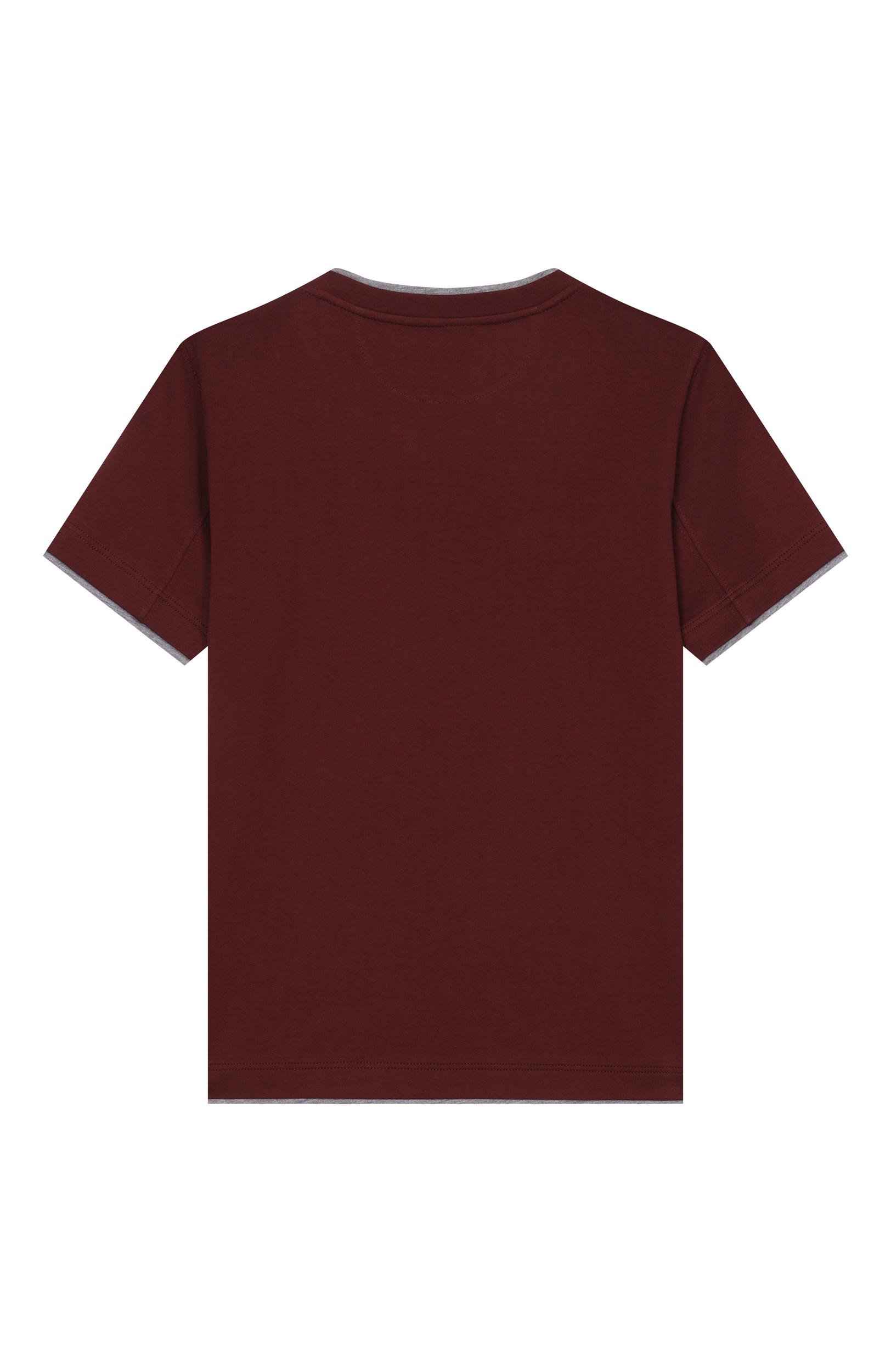 Хлопковая футболка BRUNELLO CUCINELLI бордового цвета по цене 27750 руб., арт. B0B13T157A, фото 2 Хлопковая футболка BRUNELLO CUCINELLI, арт. B0B13T157A, фото 2
