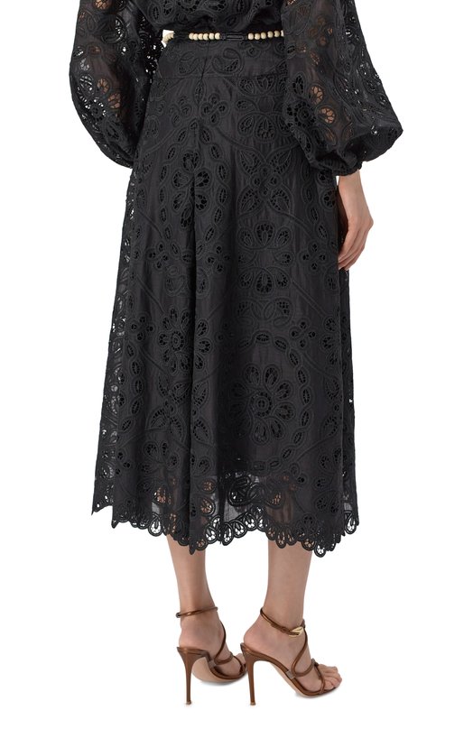 Хлопковая юбка Zimmermann 4248SSS251 Чёрный  4248SSS251 Фото 4