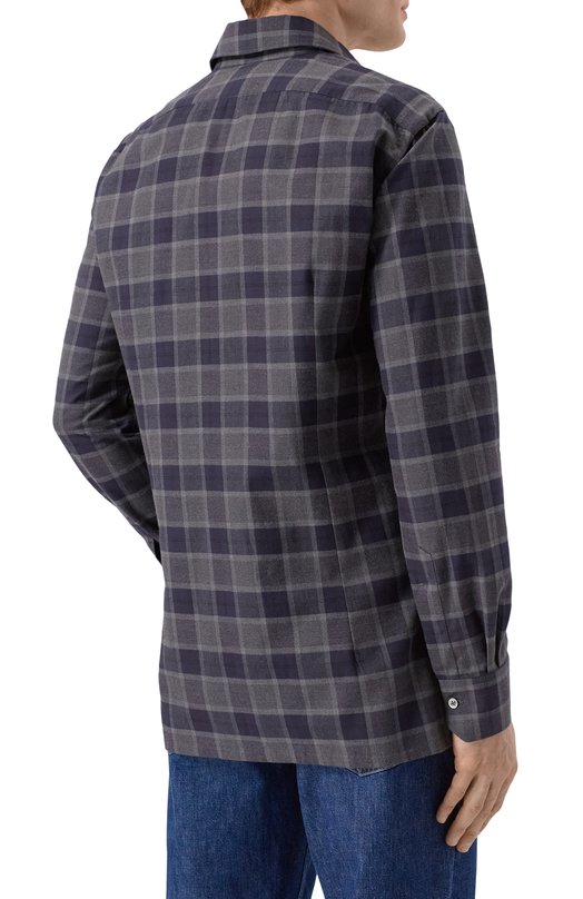 Хлопковая рубашка Kiton UMCNERH0943909 Синий  UMCNERH0943909 Фото 4