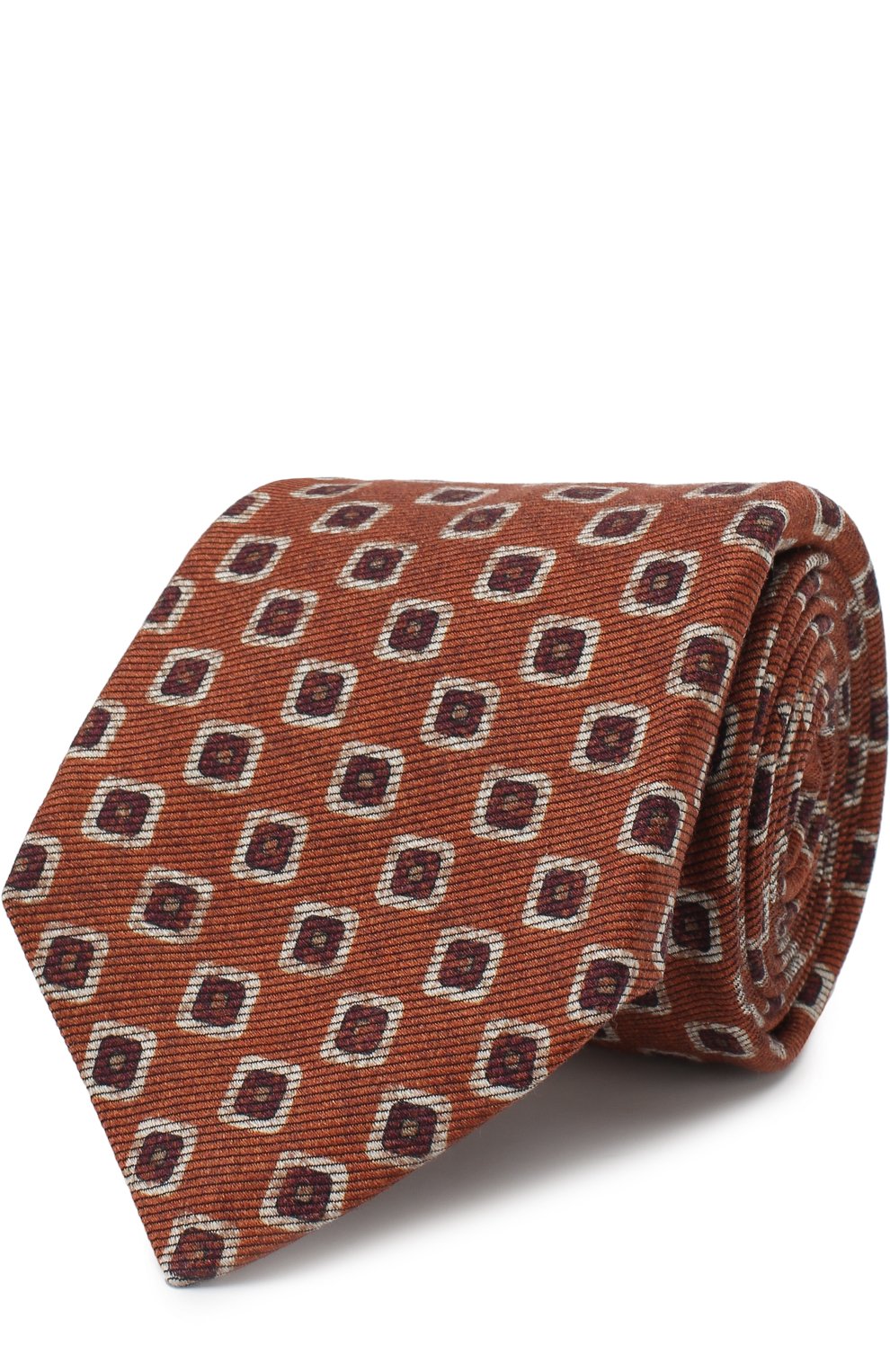 Галстук из смеси шерсти и шелка с узором KITON, арт. UCRVKLC02F38, фото 1