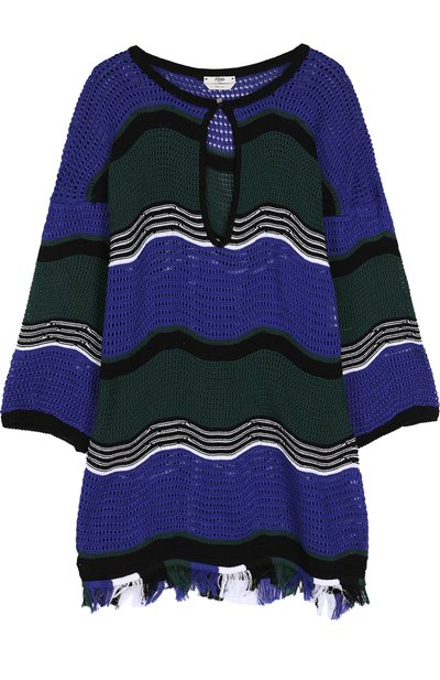 Вязаная туника с бахромой и вырезом-капелька FENDI, арт. FXX595/0GJ, фото 1