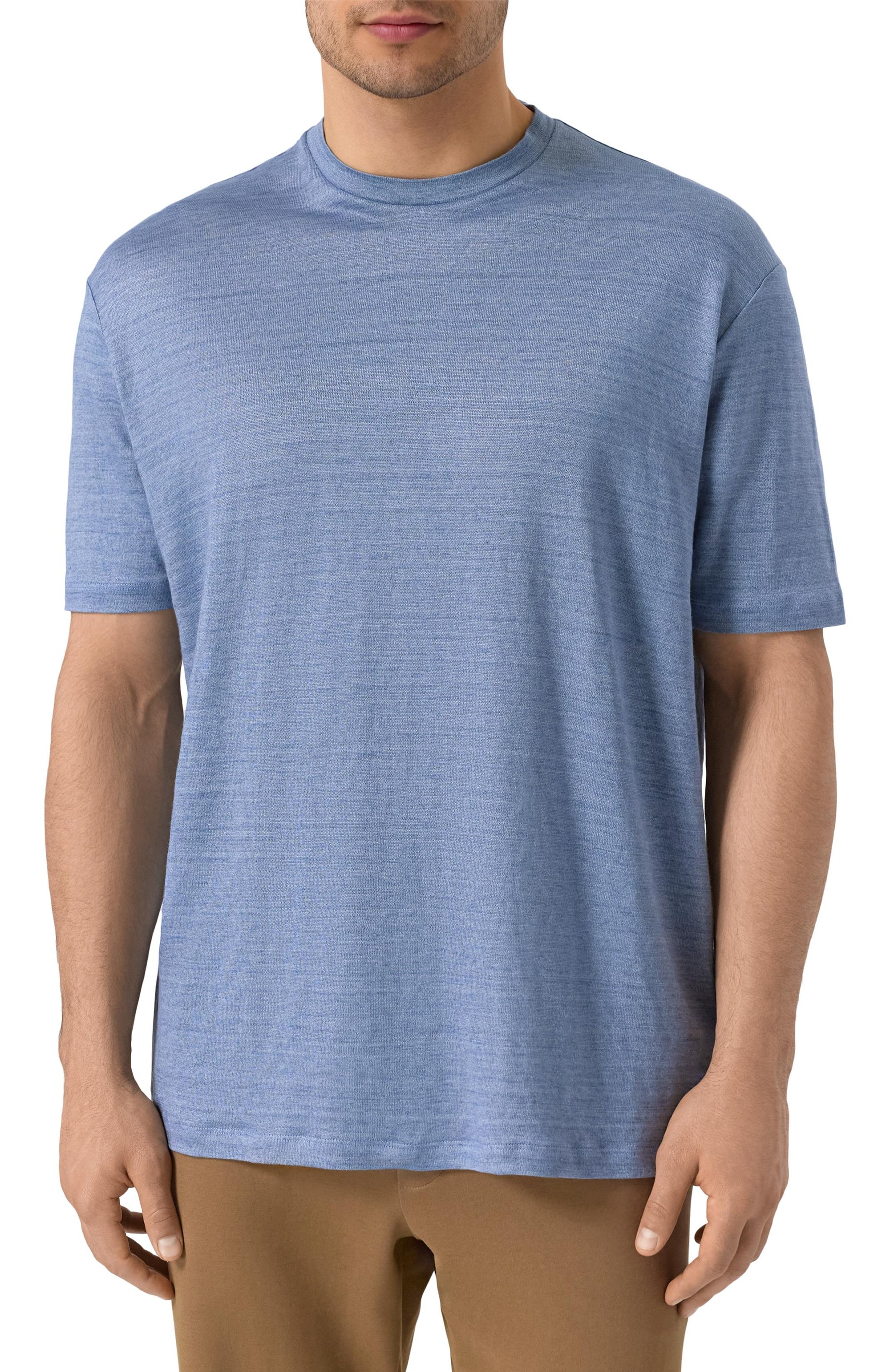 Льняная футболка PAUL&SHARK синего цвета по цене 33200 руб., арт. 25411020, фото 3 Льняная футболка PAUL&SHARK, арт. 25411020, фото 3