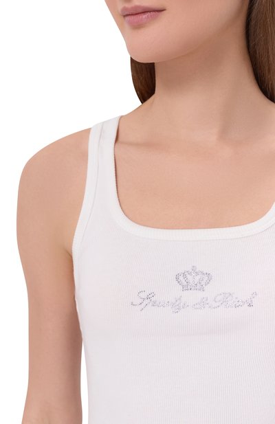 Хлопковая майка SPORTY AND RICH, арт. T0116716689WH01/JUICY CR0WN RIBBED TANK, фото 5