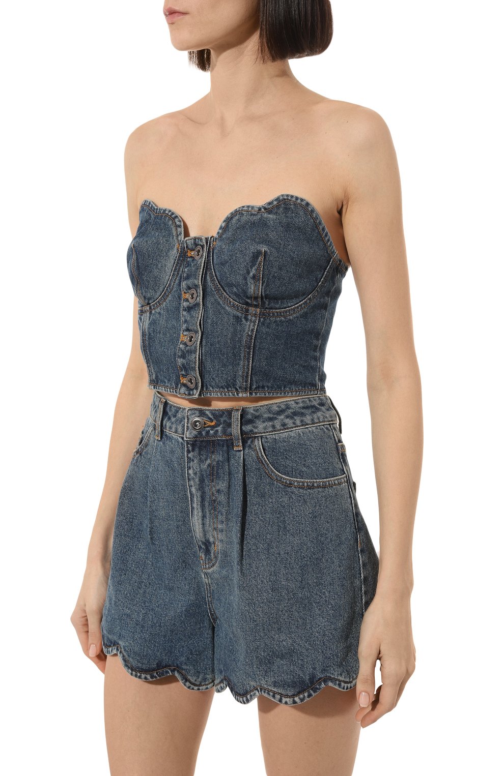 Джинсовый бра-топ SELF-PORTRAIT, арт. RS23-802T, фото 3