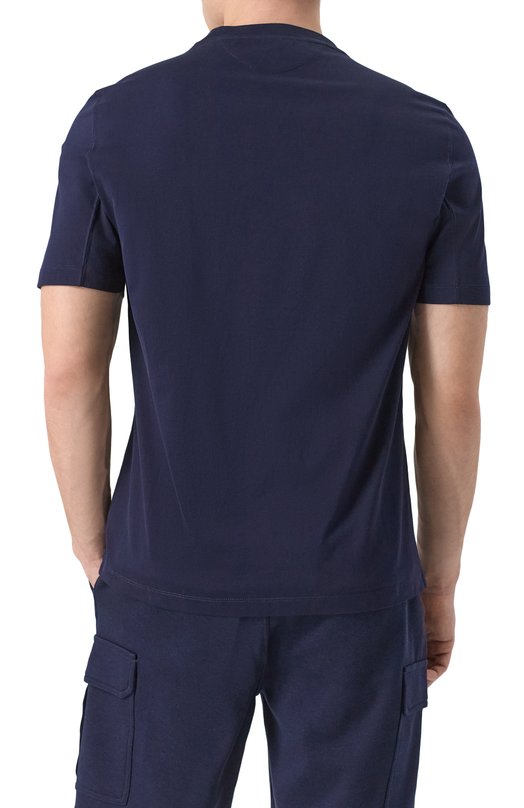 Хлопковая футболка Brunello Cucinelli M0B137444G Синий  M0B137444G Фото 4