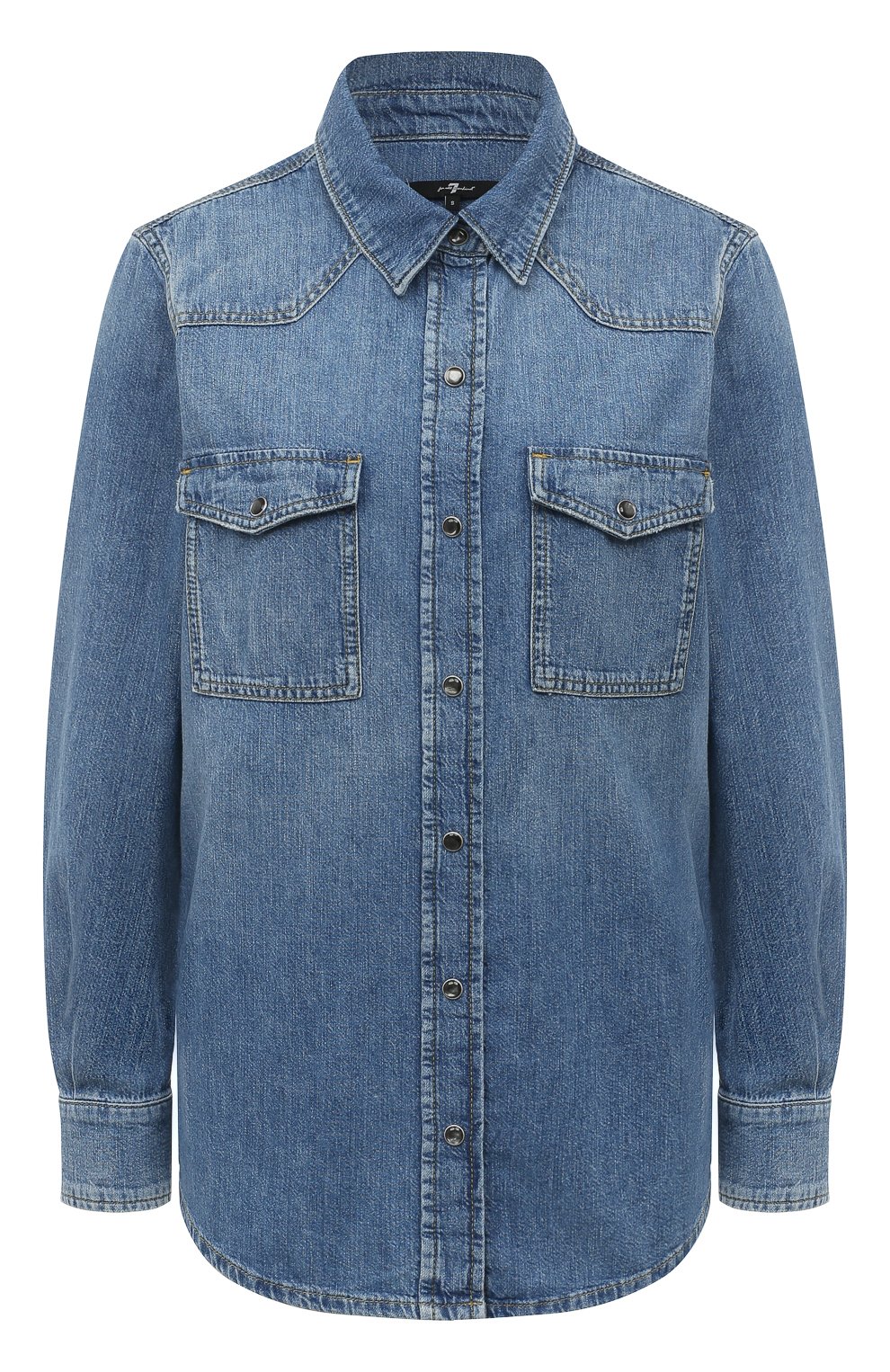 Джинсовая рубашка 7 FOR ALL MANKIND голубого цвета по цене 26500 руб., арт. JSYRC210CL, фото 1 Джинсовая рубашка 7 FOR ALL MANKIND, арт. JSYRC210CL, фото 1