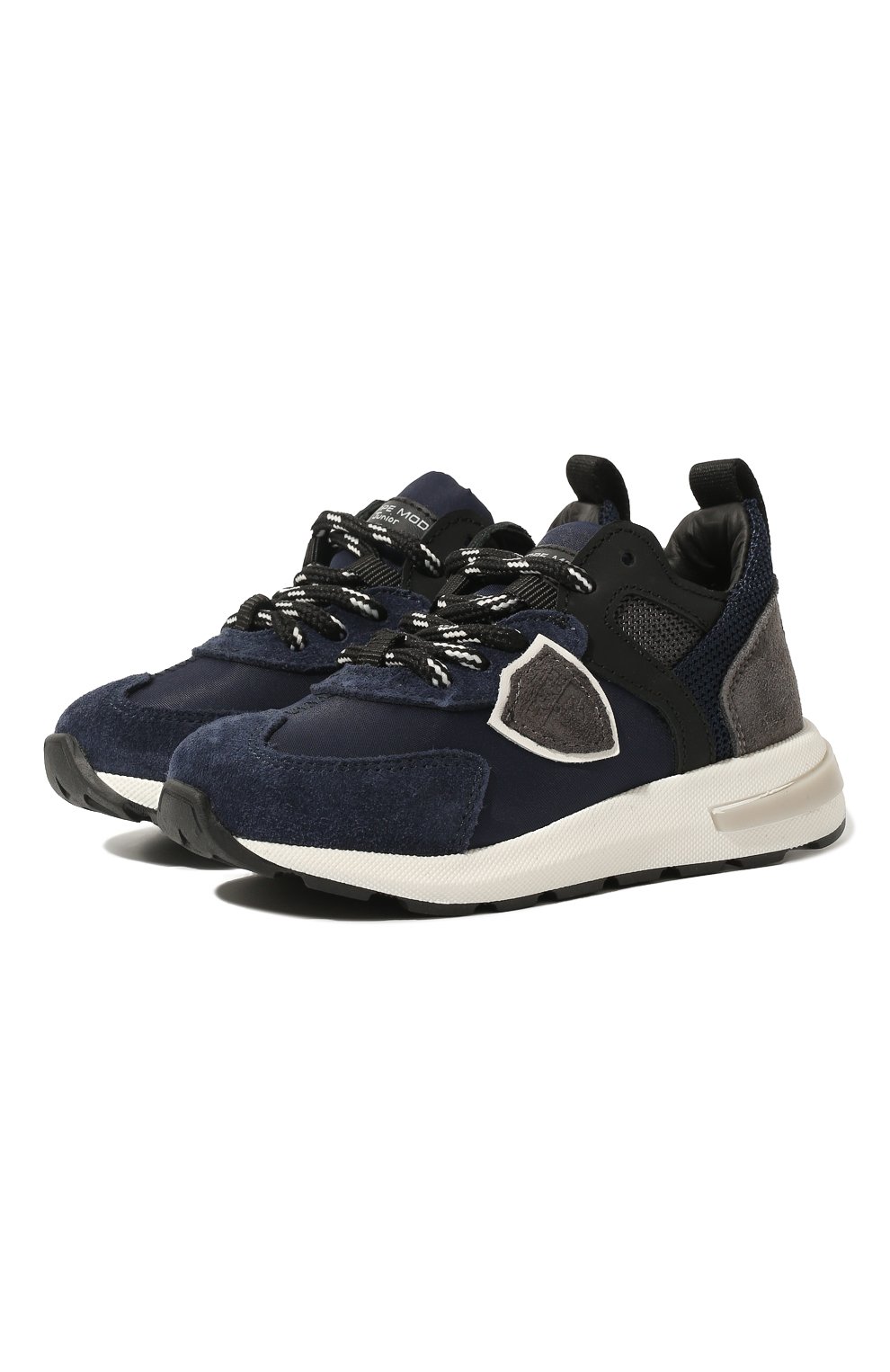 Кроссовки PHILIPPE MODEL JUNIOR темно-синего цвета по цене 22550 руб., арт. 71164 VAR.7/18-27, фото 1 Кроссовки PHILIPPE MODEL JUNIOR, арт. 71164 VAR.7/18-27, фото 1