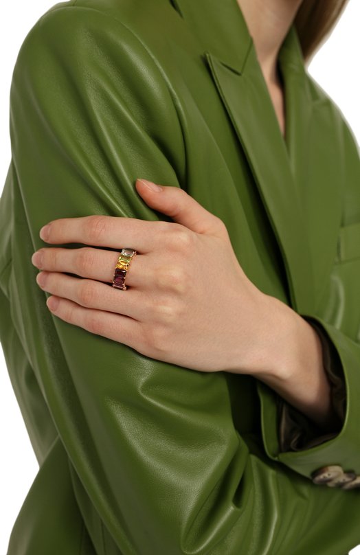 Кольцо-радуга из камней Secrets jewelry КРОП00621 Разноцветный  КРОП00621 Фото 2