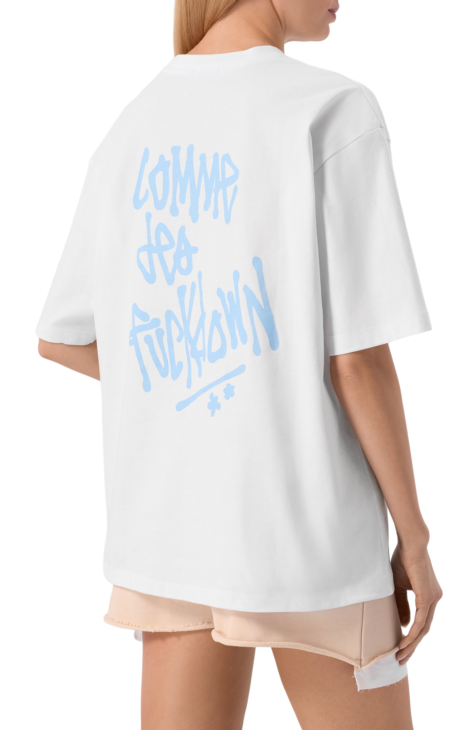 Хлопковая футболка COMME DES FUCKDOWN белого цвета по цене 8410 руб., арт. CFABW01669, фото 4 Хлопковая футболка COMME DES FUCKDOWN, арт. CFABW01669, фото 4