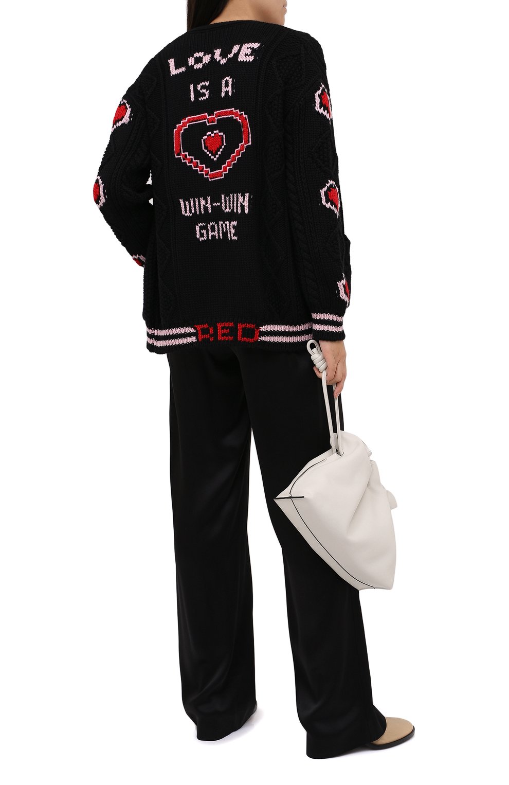Шерстяной кардиган REDVALENTINO черного цвета по цене 69800 руб., арт. UR0KA00T/5F7, фото 2 Шерстяной кардиган REDVALENTINO, арт. UR0KA00T/5F7, фото 2