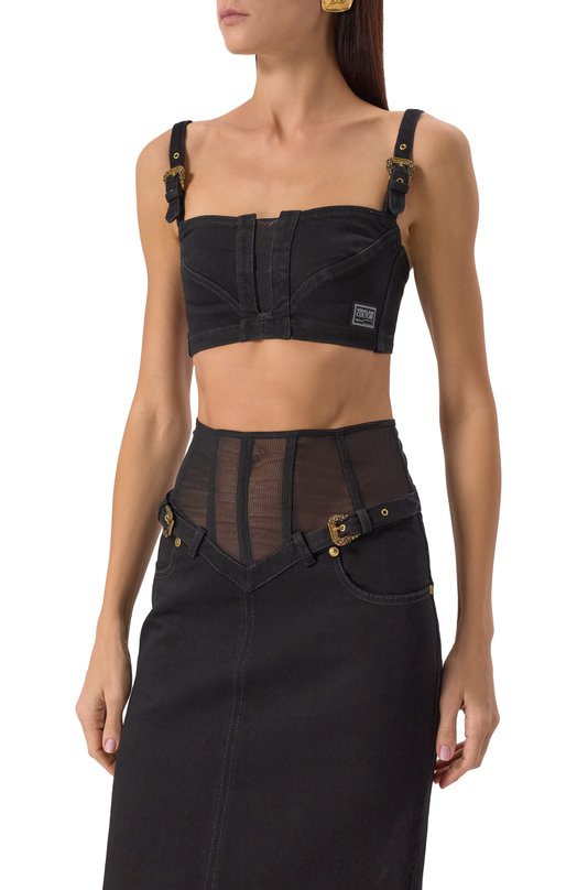 Джинсовый топ Versace Jeans Couture 78HAM250/DW040L54 Чёрный  78HAM250/DW040L54 Фото 3