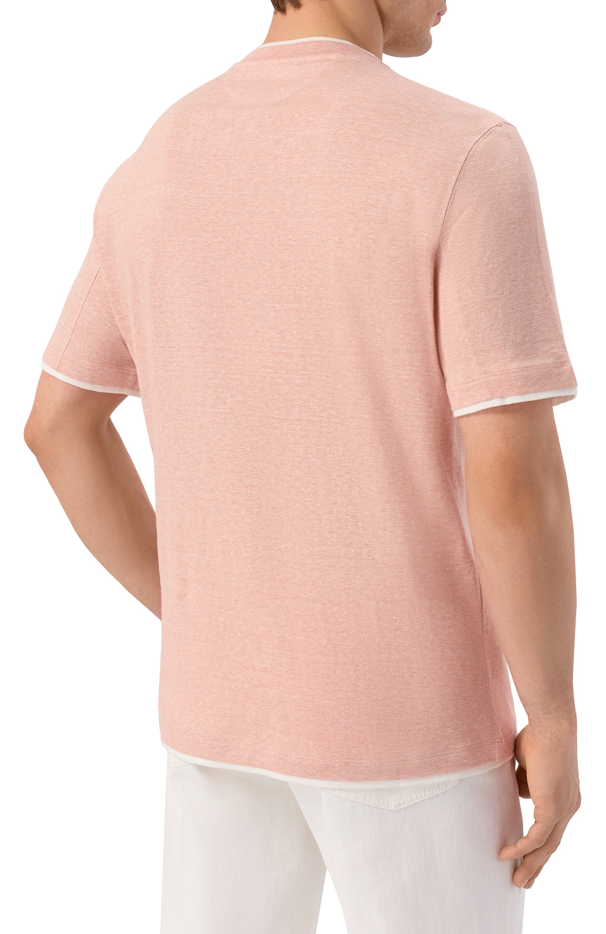 Футболка изо льна и хлопка BRUNELLO CUCINELLI, арт. MW8357427, фото 4