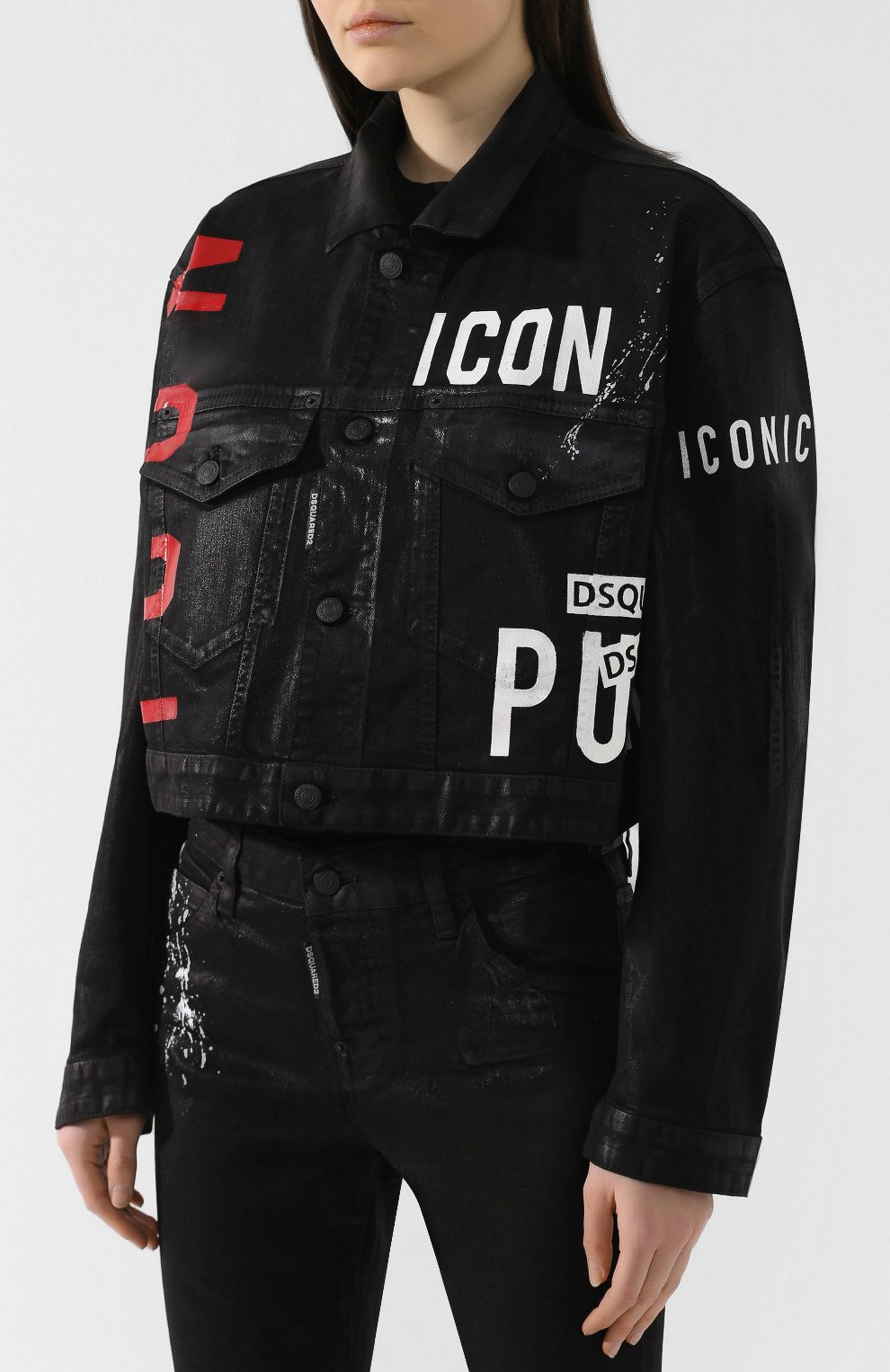 Джинсовая куртка DSQUARED2 черного цвета по цене 48700 руб., арт. S75AM0630/S39781, фото 3 Джинсовая куртка DSQUARED2, арт. S75AM0630/S39781, фото 3