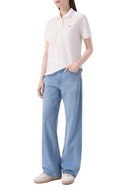 Хлопковое поло AERONAUTICA MILITARE молочного цвета по цене 13400 руб., арт. P01911DP00343, фото 2 Хлопковое поло AERONAUTICA MILITARE, арт. P01911DP00343, фото 2