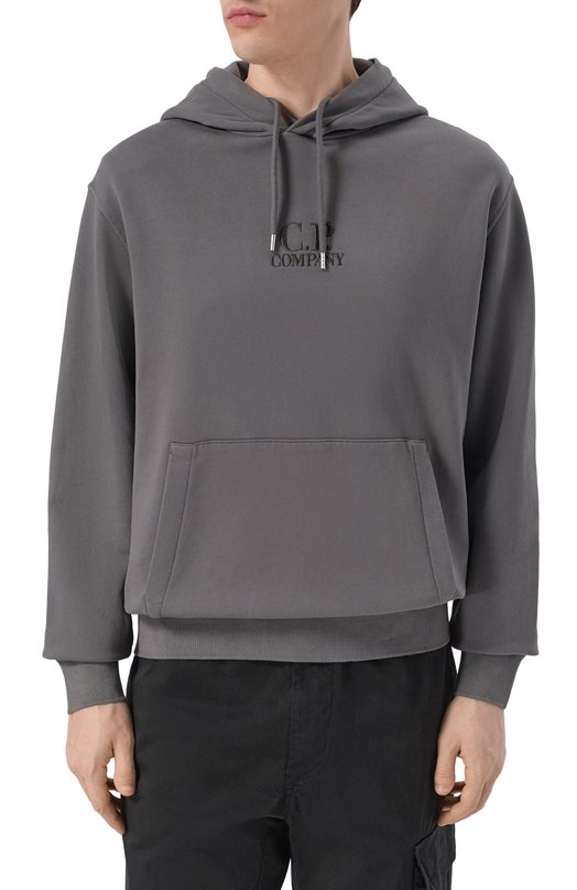 Хлопковое худи C.P. Company 20CMSS037B/110044R Серый  20CMSS037B/110044R Фото 3