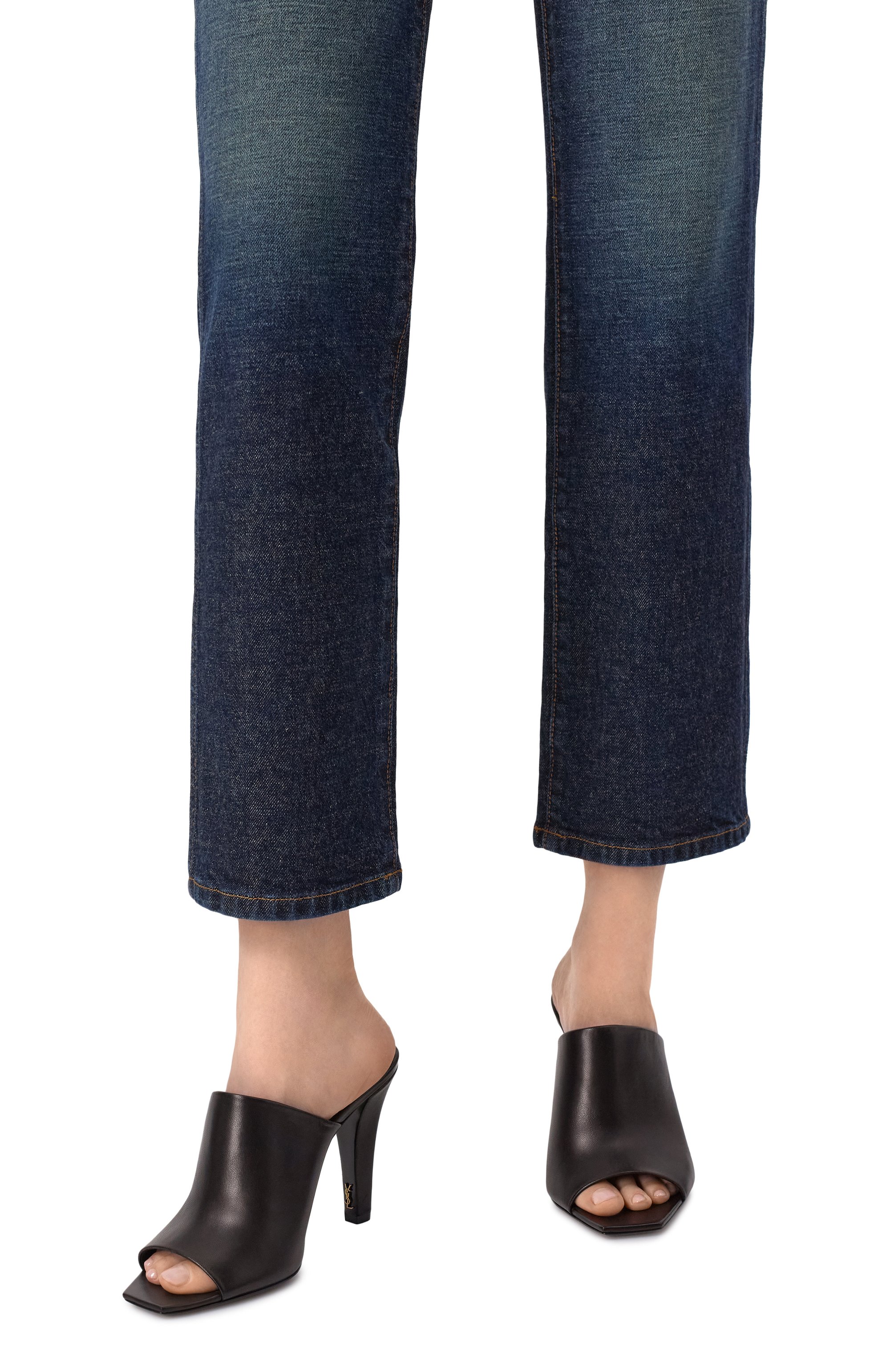 Кожаные мюли jill 95 SAINT LAURENT, арт. 818037/AADGZ, фото 3