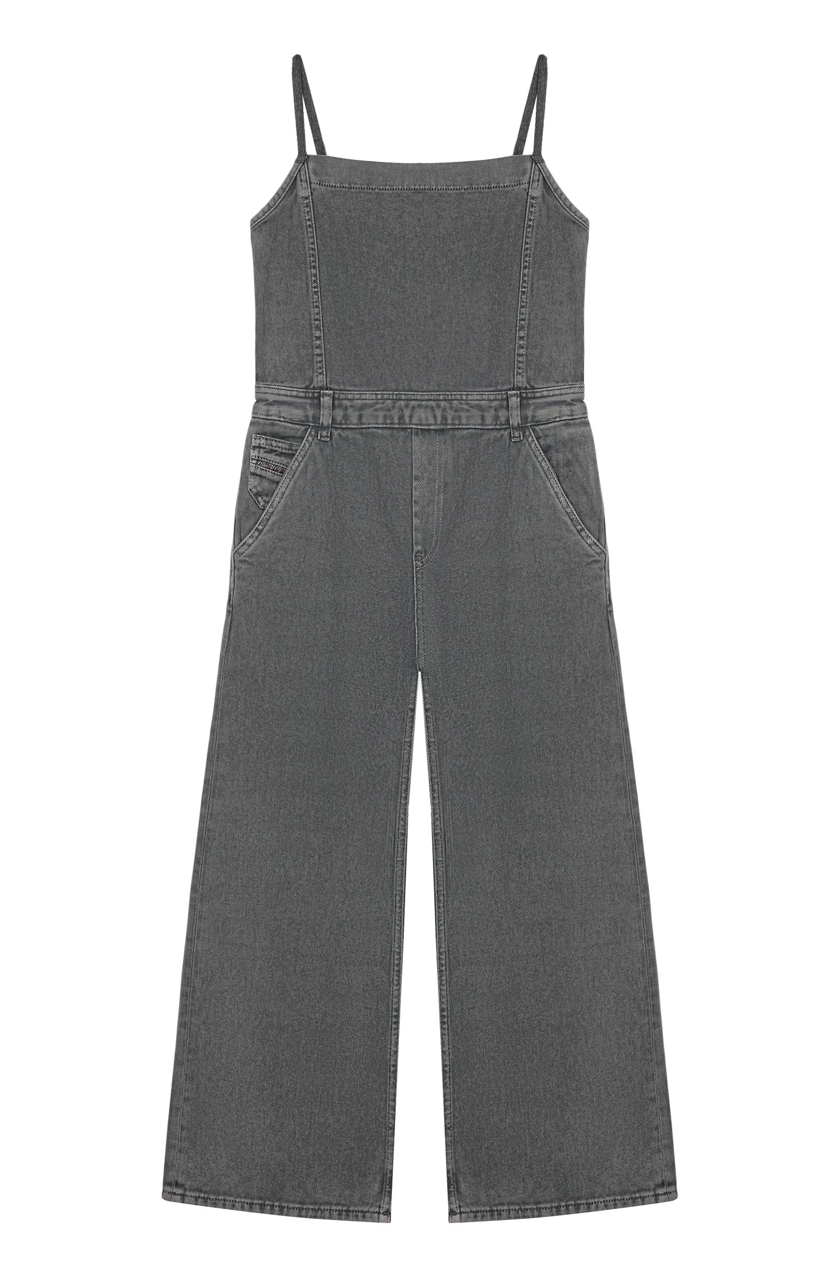 Джинсовый комбинезон DIESEL серого цвета по цене 21800 руб., арт. J02926/KXBUP, фото 1 Джинсовый комбинезон DIESEL, арт. J02926/KXBUP, фото 1
