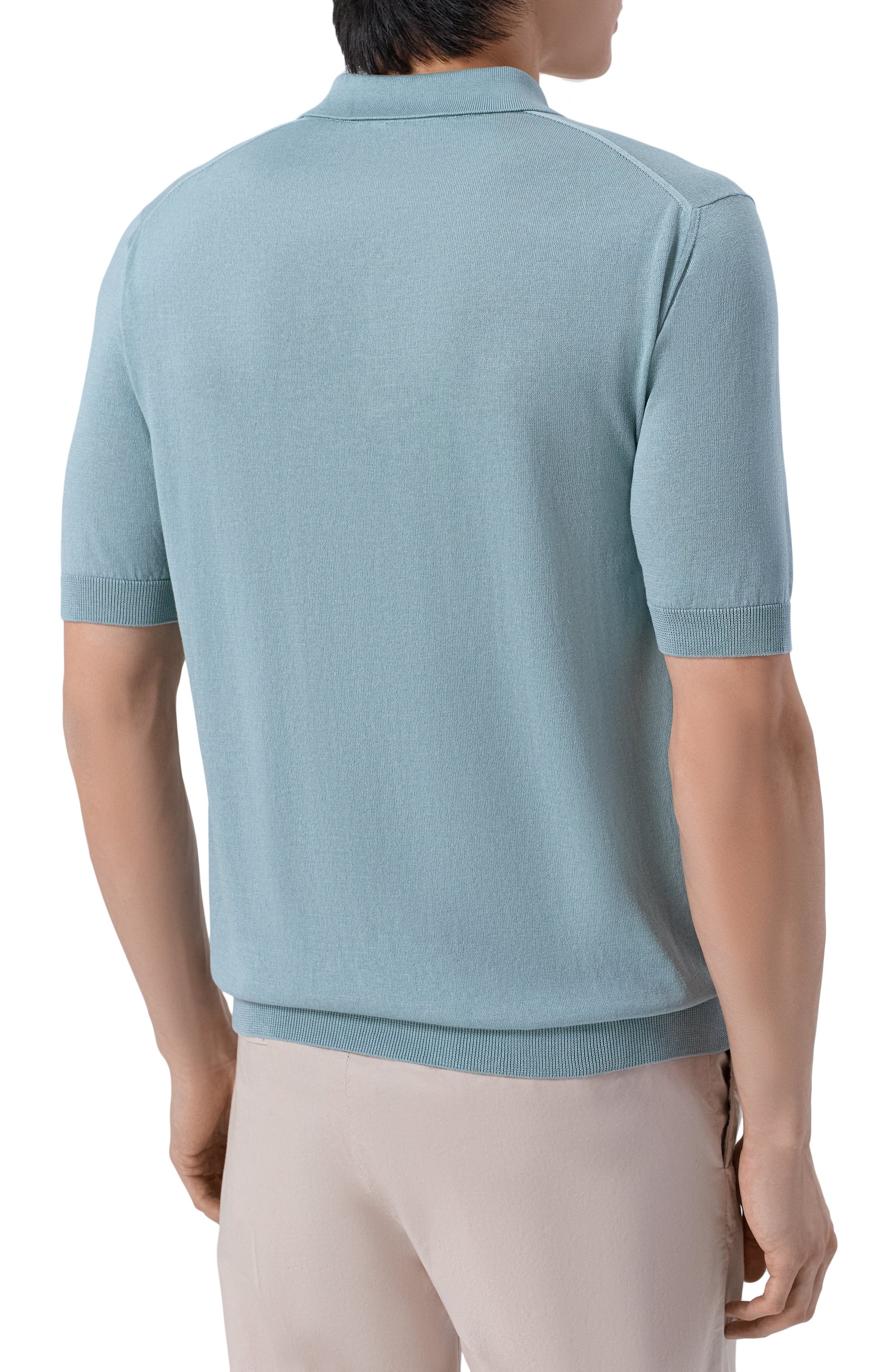 Поло из шелка и хлопка ANDREA CAMPAGNA, арт. M5425-1031, фото 4