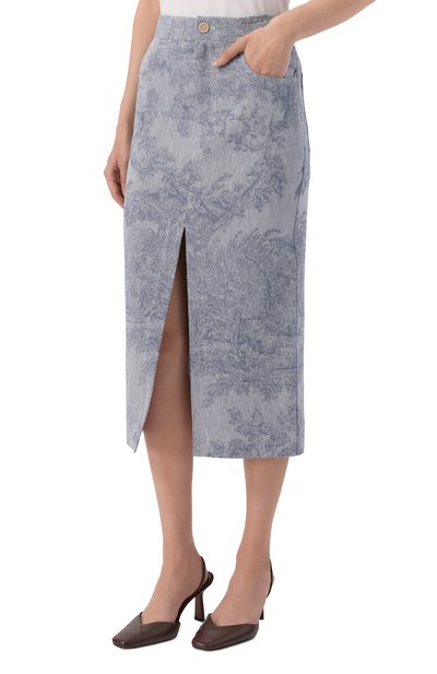 Юбка из хлопка и льна LORENA ANTONIAZZI, арт. P2642G008A/5163, фото 3