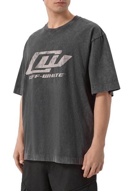 Хлопковая футболка OFF-WHITE, арт. 0MAA120S26JER00A, фото 3