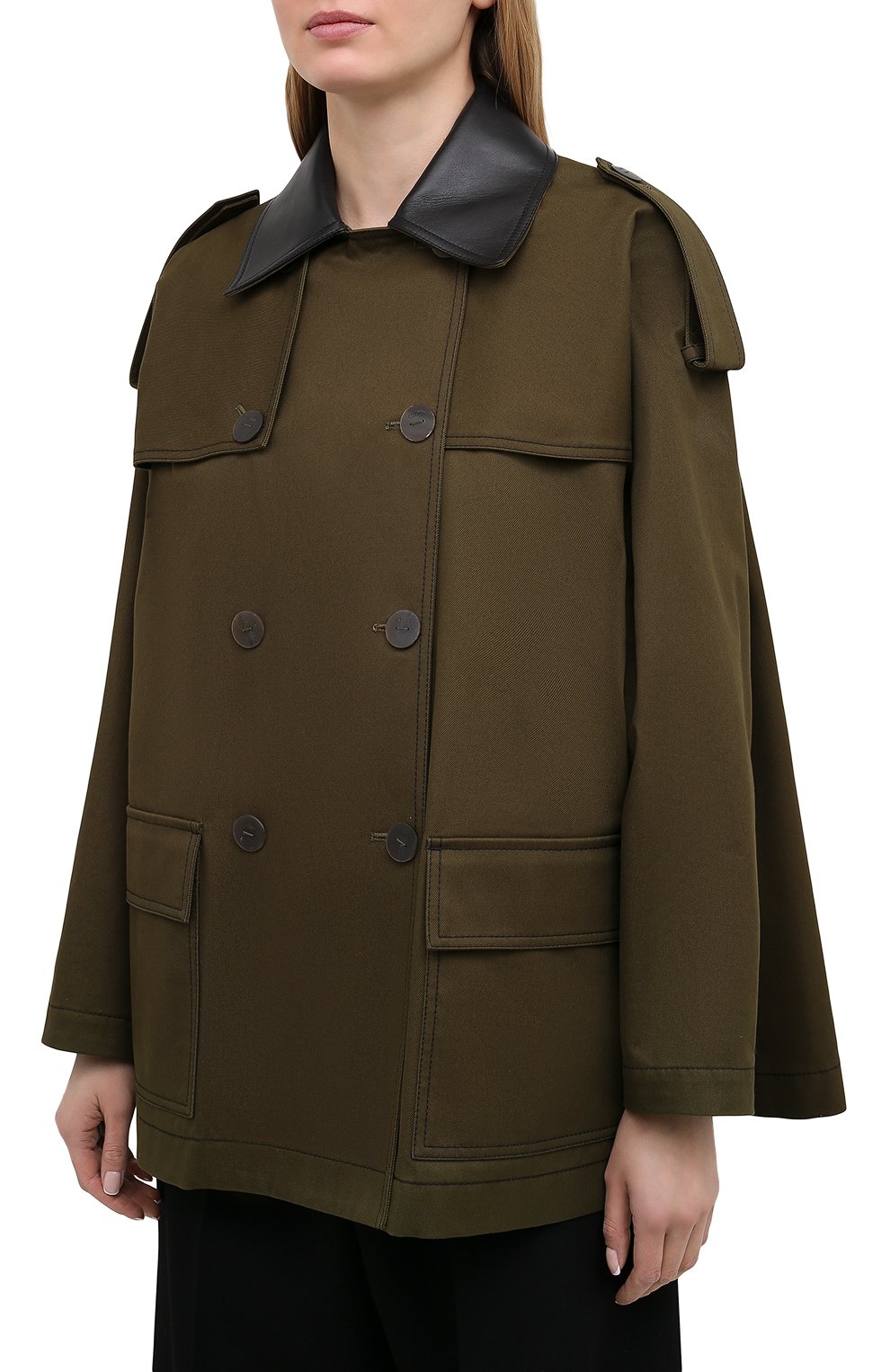 Хлопковый тренч LOEWE хаки цвета по цене 199500 руб., арт. S359338XAT, фото 3 Хлопковый тренч LOEWE, арт. S359338XAT, фото 3