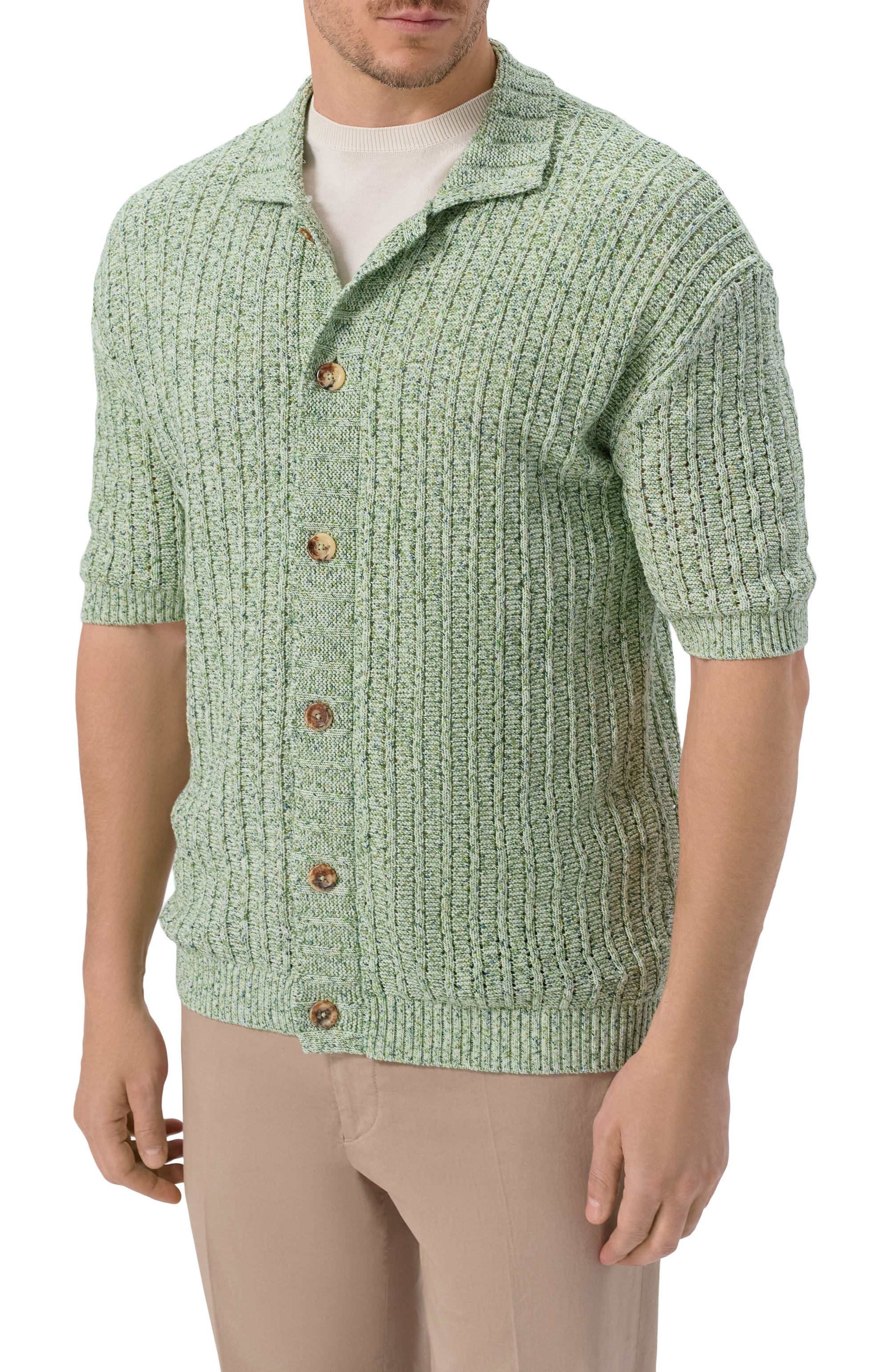 Хлопковая рубашка ANDREA CAMPAGNA зеленого цвета по цене 55450 руб., арт. M5426-9101, фото 3 Хлопковая рубашка ANDREA CAMPAGNA, арт. M5426-9101, фото 3